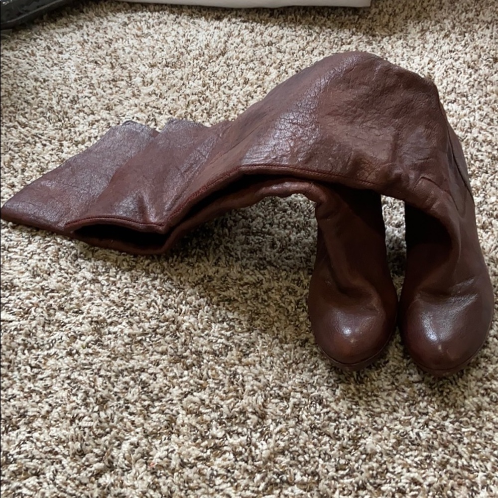 Knee high wedge boots